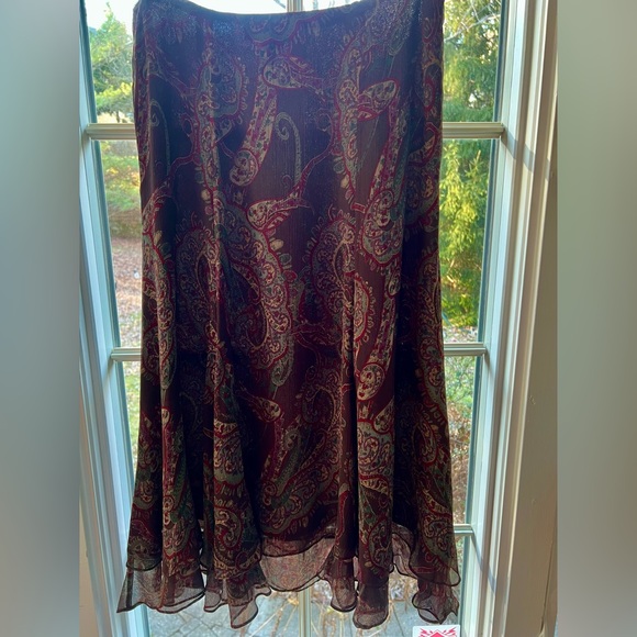 Ralph Lauren Paisley Skirt Size 6 - Picture 2 of 10